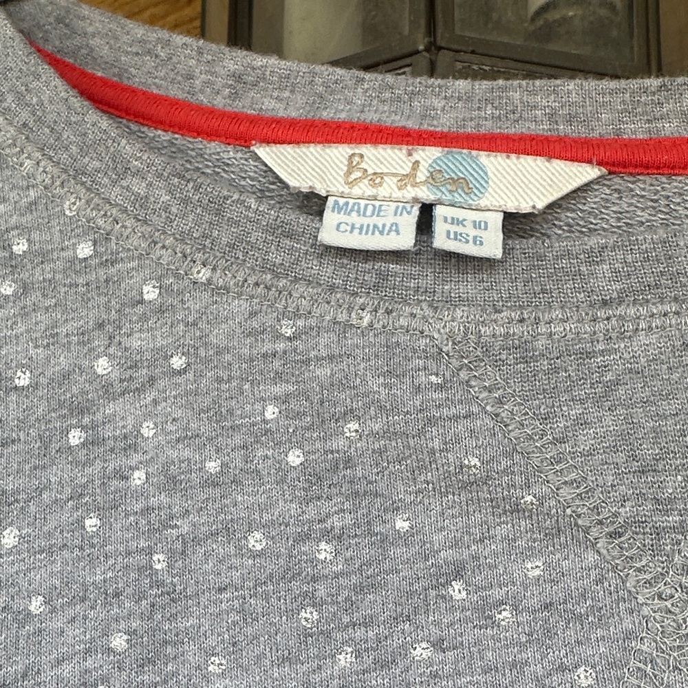 Gray Long Sleeve Dress/Tunic/Sweatshirt with Silver sparkle Dotted Pattern